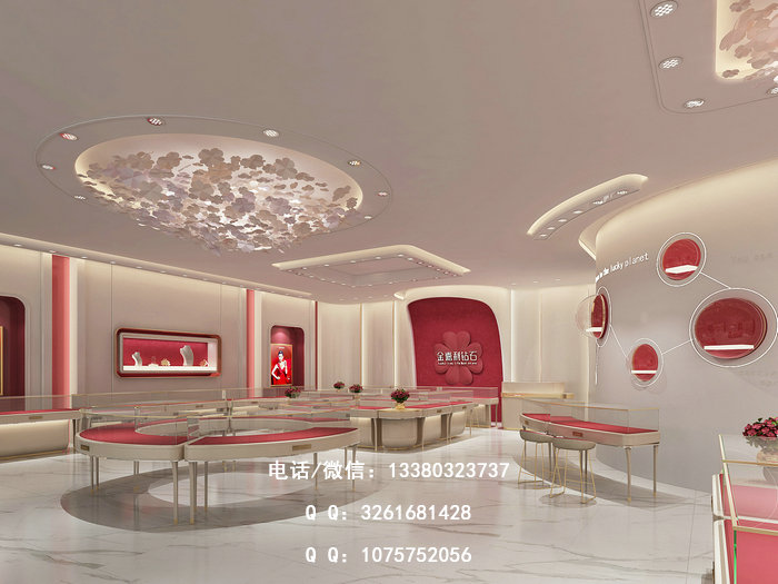 现代思维的设计理念让珠宝展示柜拥有艺术气息