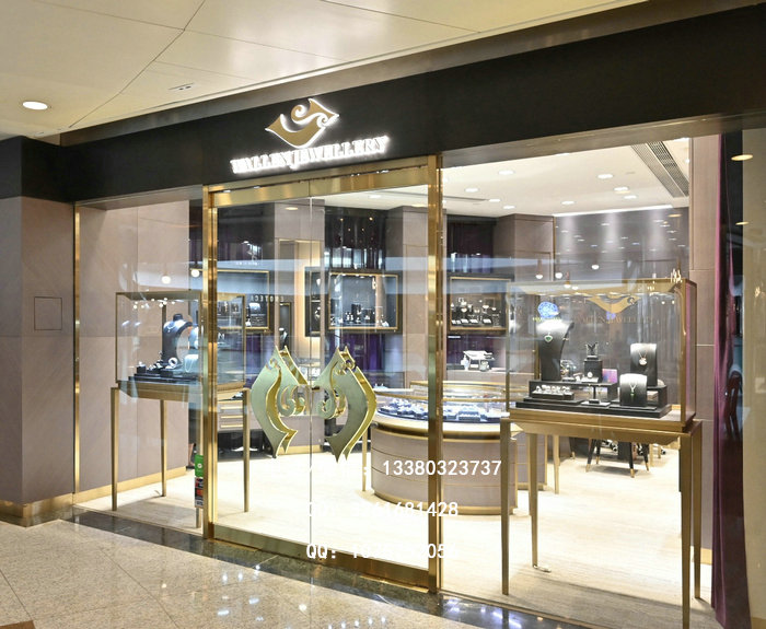 黄金店门头及橱窗柜设计搭配效果