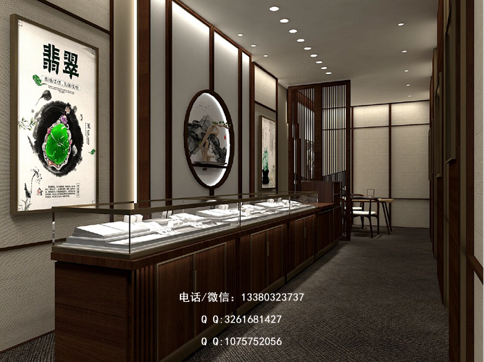 珠宝展柜对店面装修效果起到了装饰和实用性